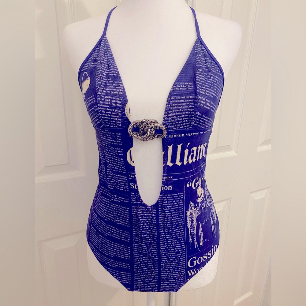 Beautiful rare vintage John Galliano gazette newspaper swimsuit